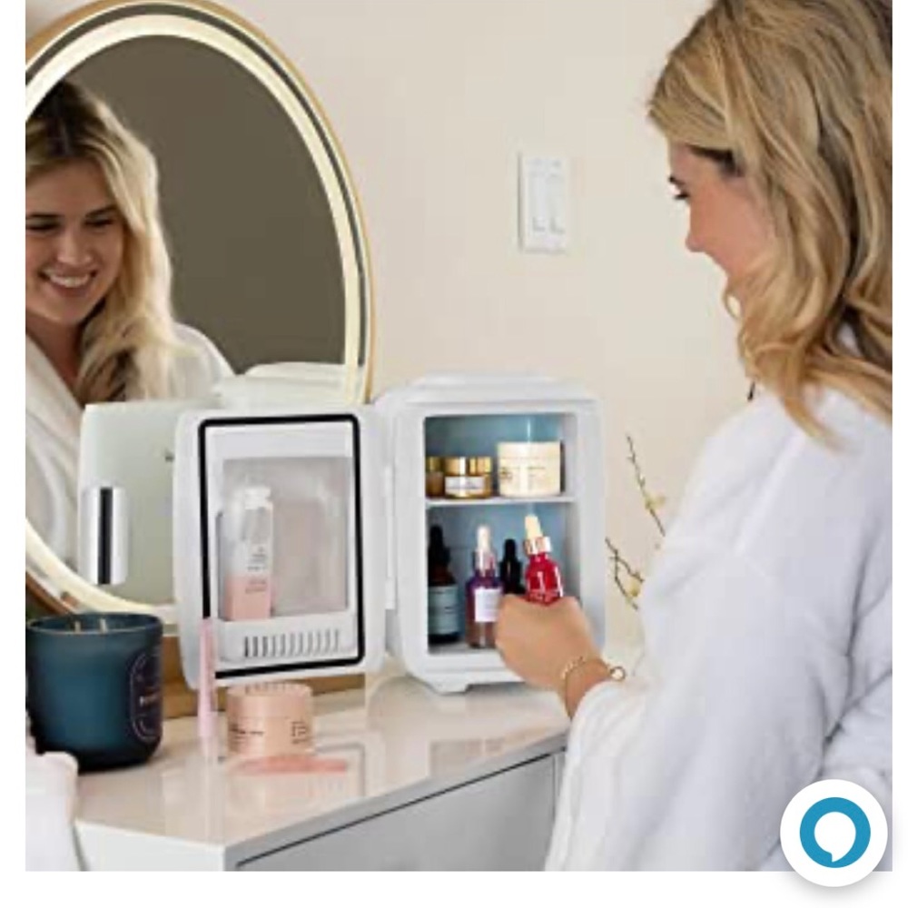Cooluli Skincare Mini Fridge for Bedroom - Car, Office Desk & Dorm Room -